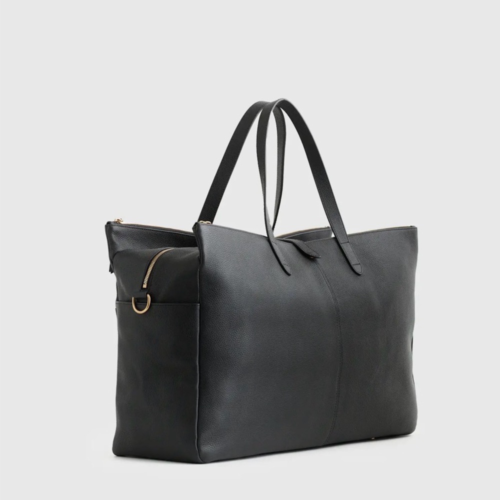 Quince Italian Leather Triple Compartment Weekender